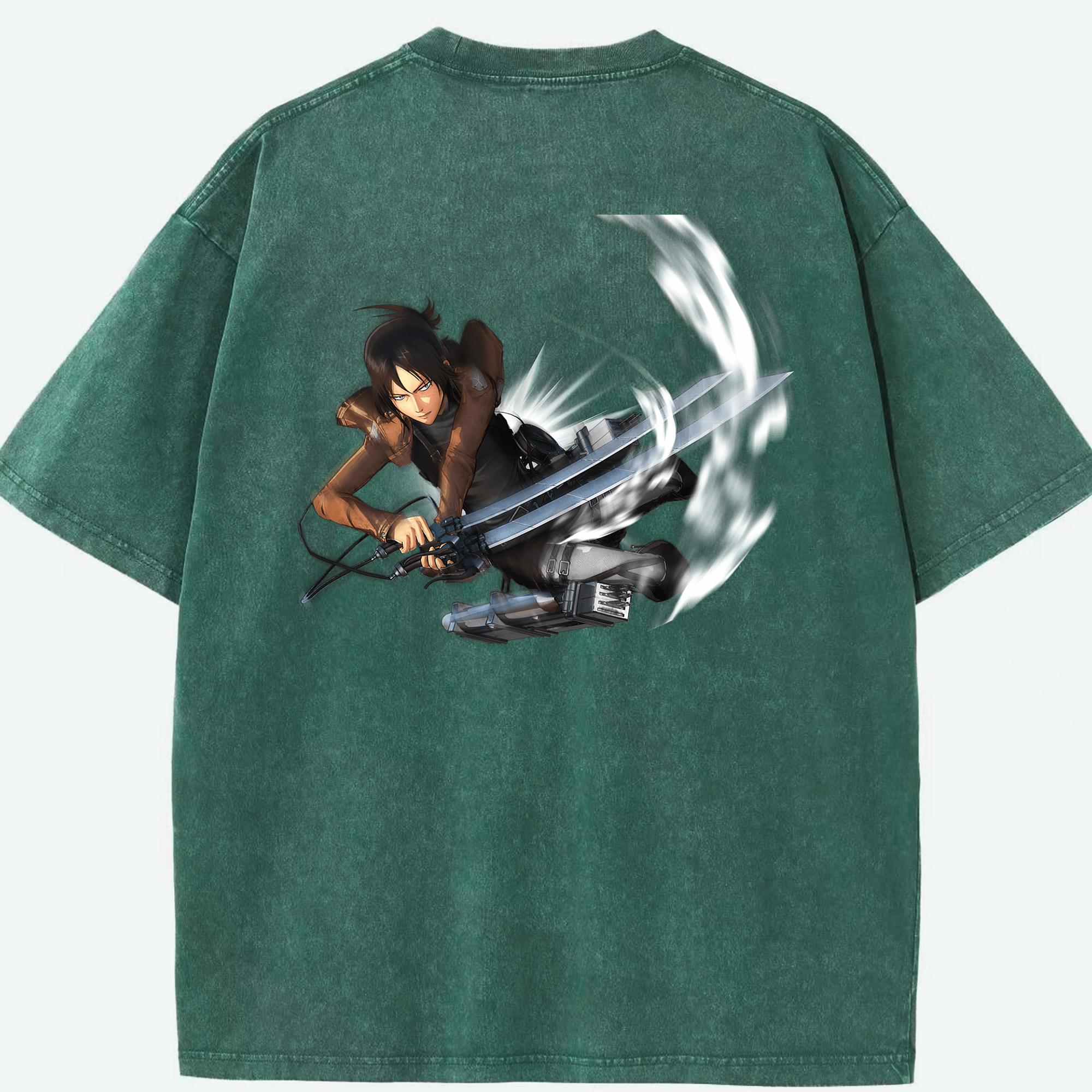 （画像用） 進撃の巨人 Attack on Titan 綿100% ヴィンテージ風 半袖Tシャツ（背面プリント）
